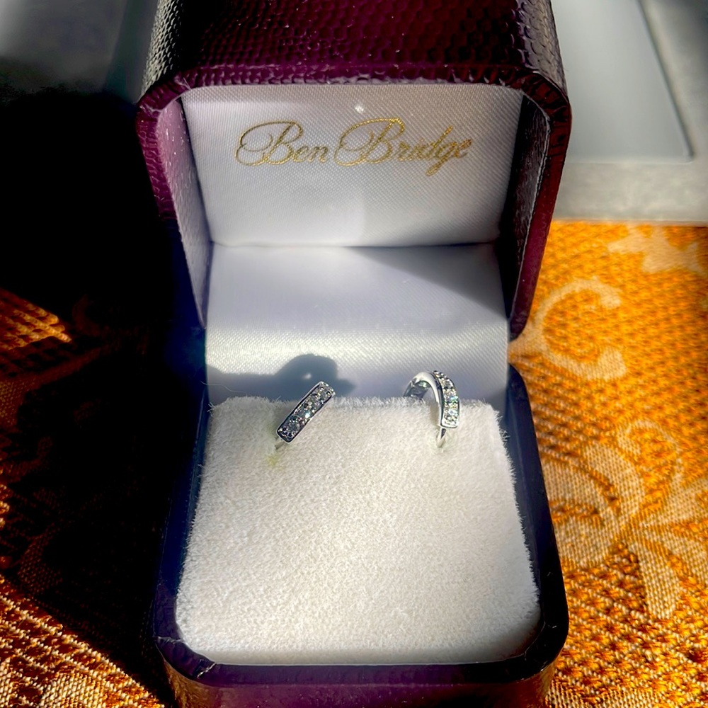 White Gold Diamond Hoop Earrings